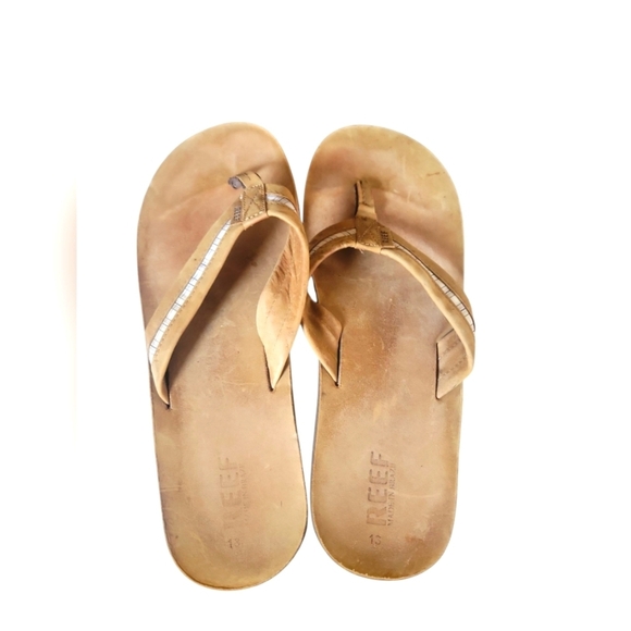 Reef Men's Bronze Tan Ojai Classic Leather Thong Sandals 13 - Picture 1 of 6
